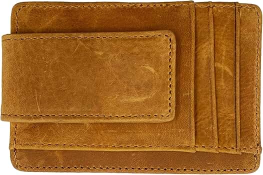 HOPSOOKEN Money Clip RFID Front Pocket Wallet Men Leather Slim