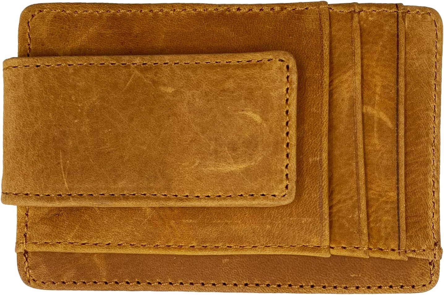 Money Clip RFID Front Pocket Wallet Men Leather Slim Minimalist Wallet