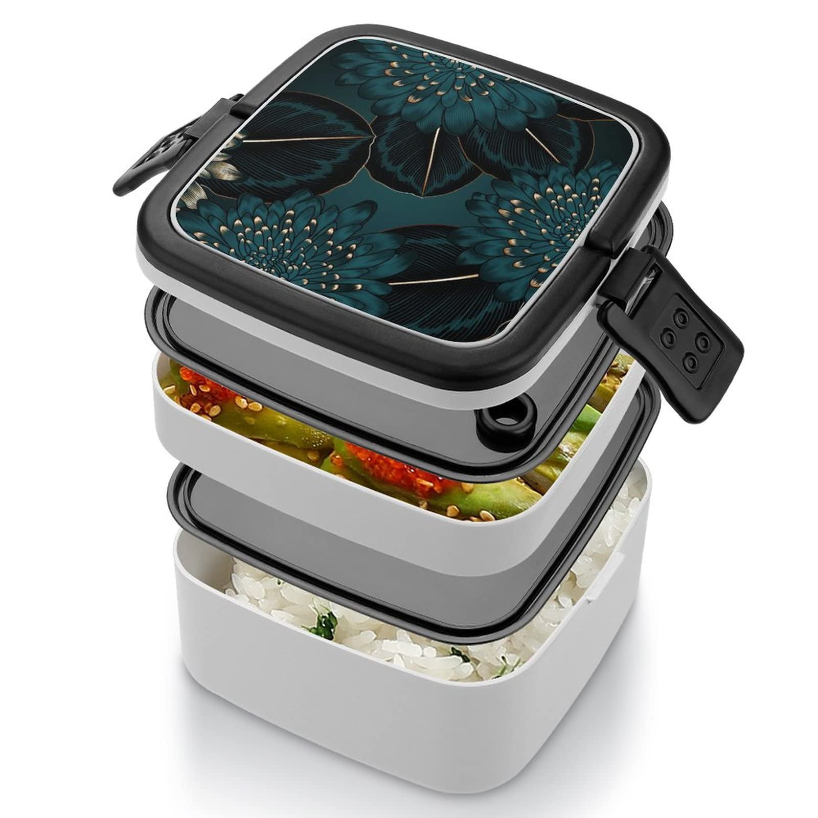 Amazon | リッチな菊柄 弁当箱 大容量 1000ml 二段 お弁当箱