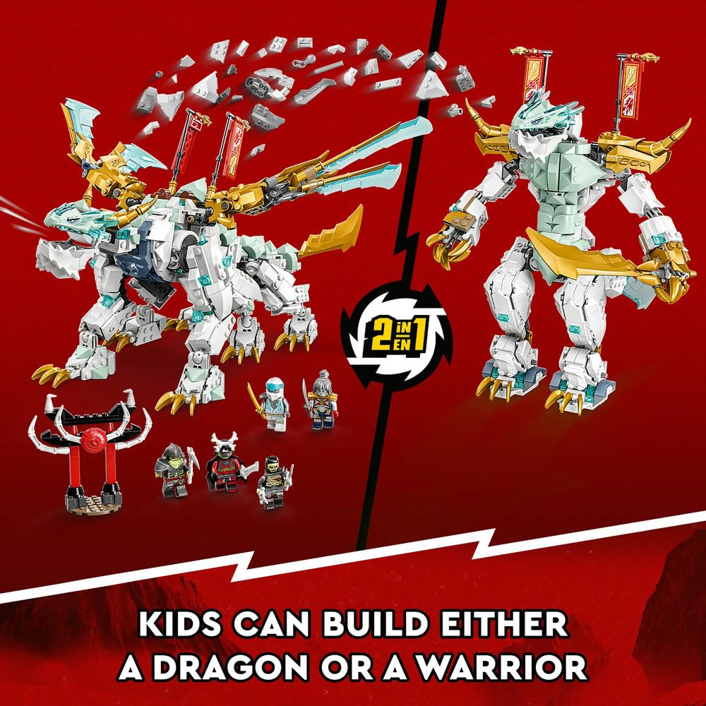 LEGO NINJAGO 71786 Zane's Ice Dragon Creature Building Toy Set