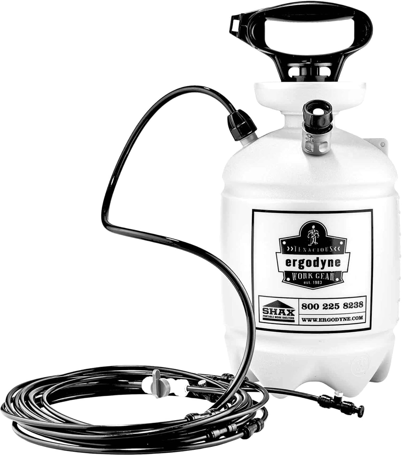 Portable Outdoor Misting System, Includes Straps to Attach to Tent Canopies or
