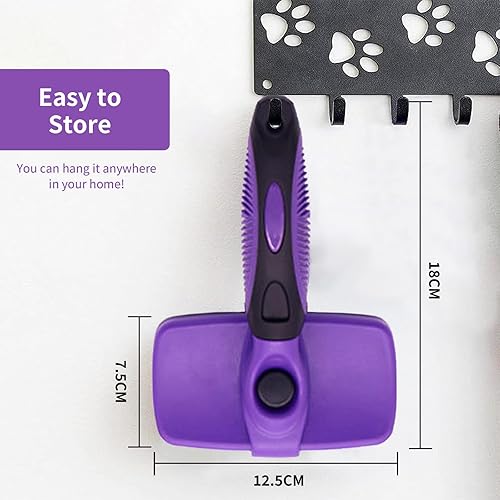 Miniatura 4 de Self Cleaning Slicker Brush for Dogs & Cats, Skin Friendly Deshedding Grooming Tool, Hair Removal, Pet Supplies Accessory
