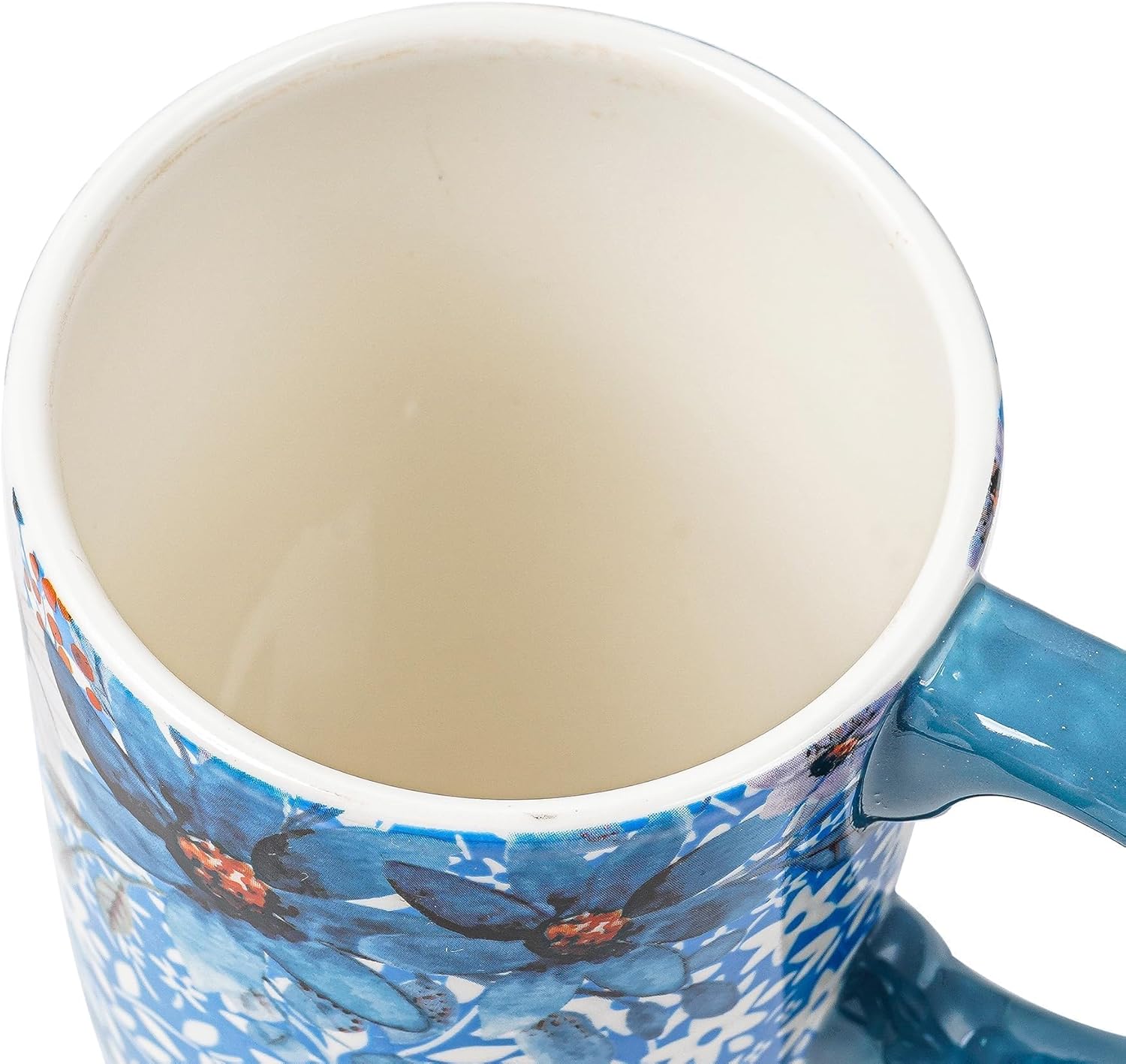 Topadorn Ceramic Travel Mug Porcelain Latte Tea Cup Coffee Mug with Gift Box,17oz.Travel Cup with Lid, Microwave & Dishwasher Safe, Unique Coffee Mug for Latte & Hot Chocolate, Blue Flowers - Image 9