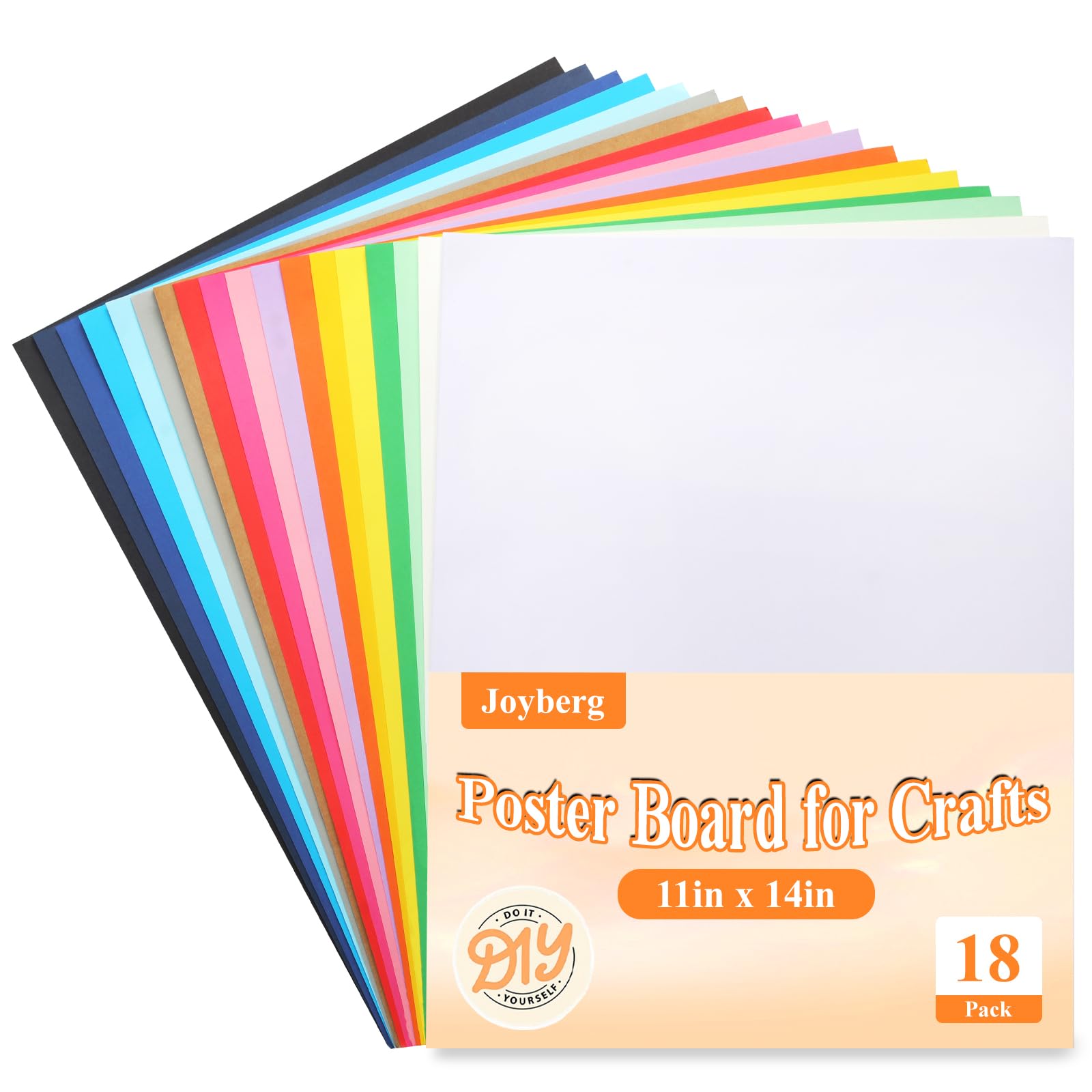 Joyberg 18 Pack Poster Board, 11in x 14in Colorful Poster Boards, Posterboard, Poster Board Paper for Crafts, DIY, Drawing