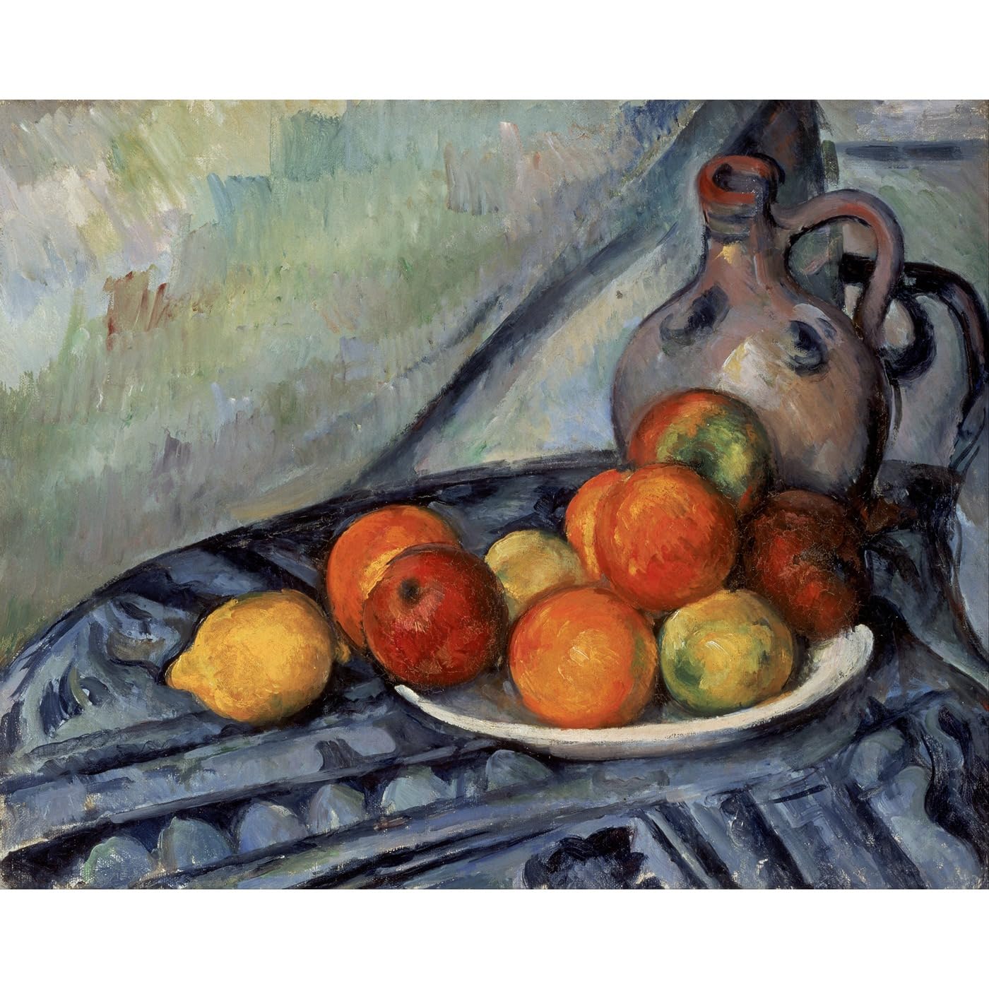 Toile Cézanne Fruits et carafe 127x101.6 cm impression giclée de qualité musée