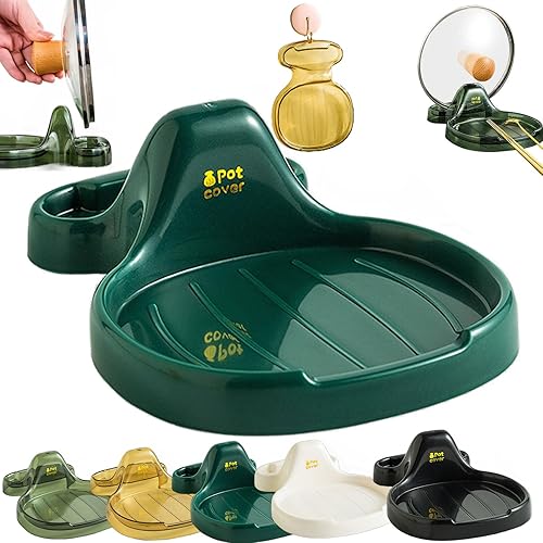 Miniatura 9 de Espátula de cocina multifunción, soporte multifuncional para espátulas de cocina con soporte de tapa, soporte para cuchara con soporte para tapa