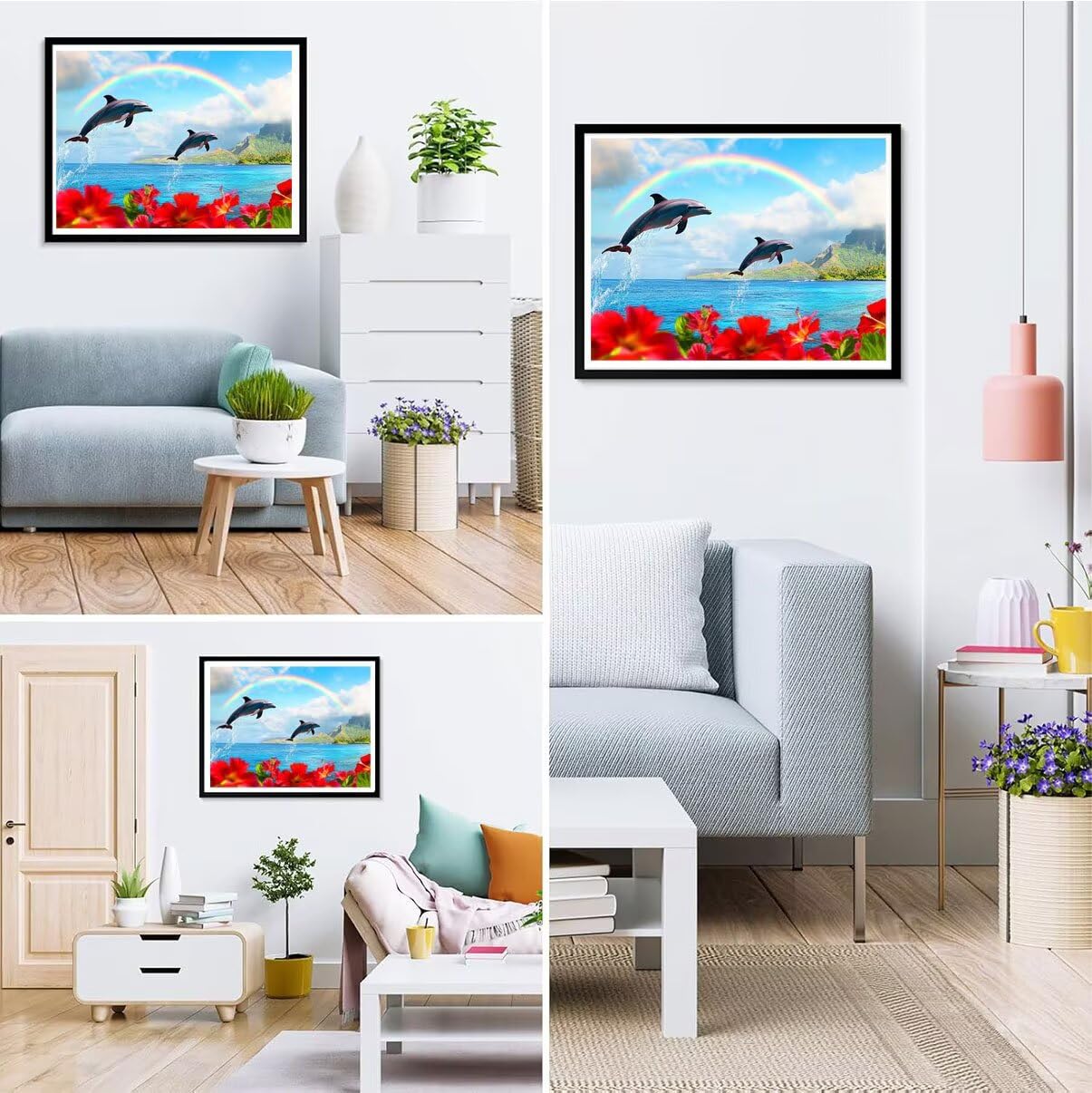 Diamentowy obraz dla dorosłych, delfin, obraz do malowania, ocean, 5D "zrób to sam", pełne wiercenie, kryształ, haftowanie, malowanie według liczb, produkcja mozaiki dla dzieci, z akcesoriami,