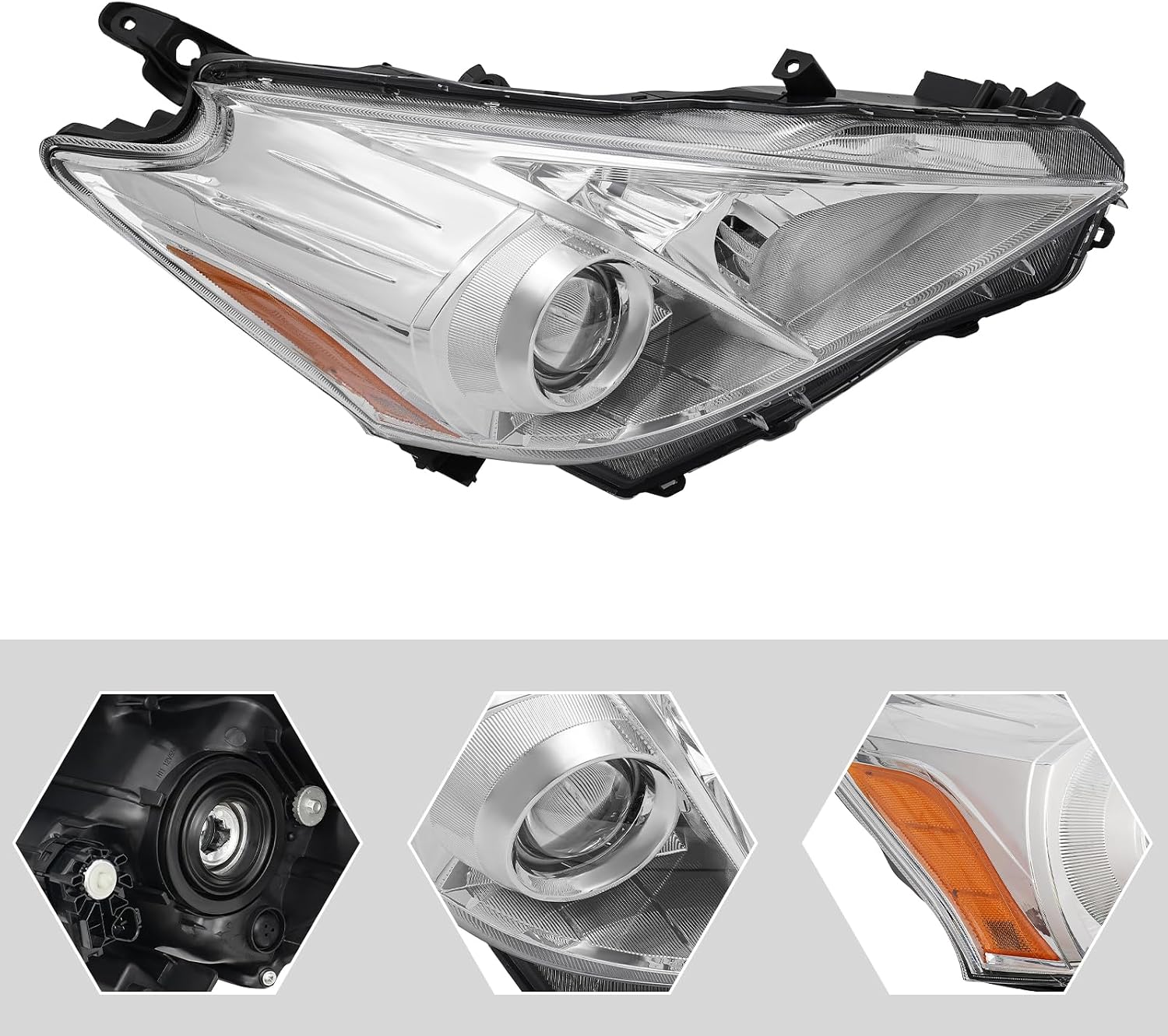 Front Halogen Headlight Assembly for 2012-2014 Toyota Prius V, Direct Replacement Compatible with OE 8113047300 (Right Passenger Side)