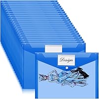 Vista 1 de Lincia 24 sobres de plástico tamaño A4, carpetas de archivos, soporte para documentos de trabajo, organizador de archivos de plástico con bolsillo