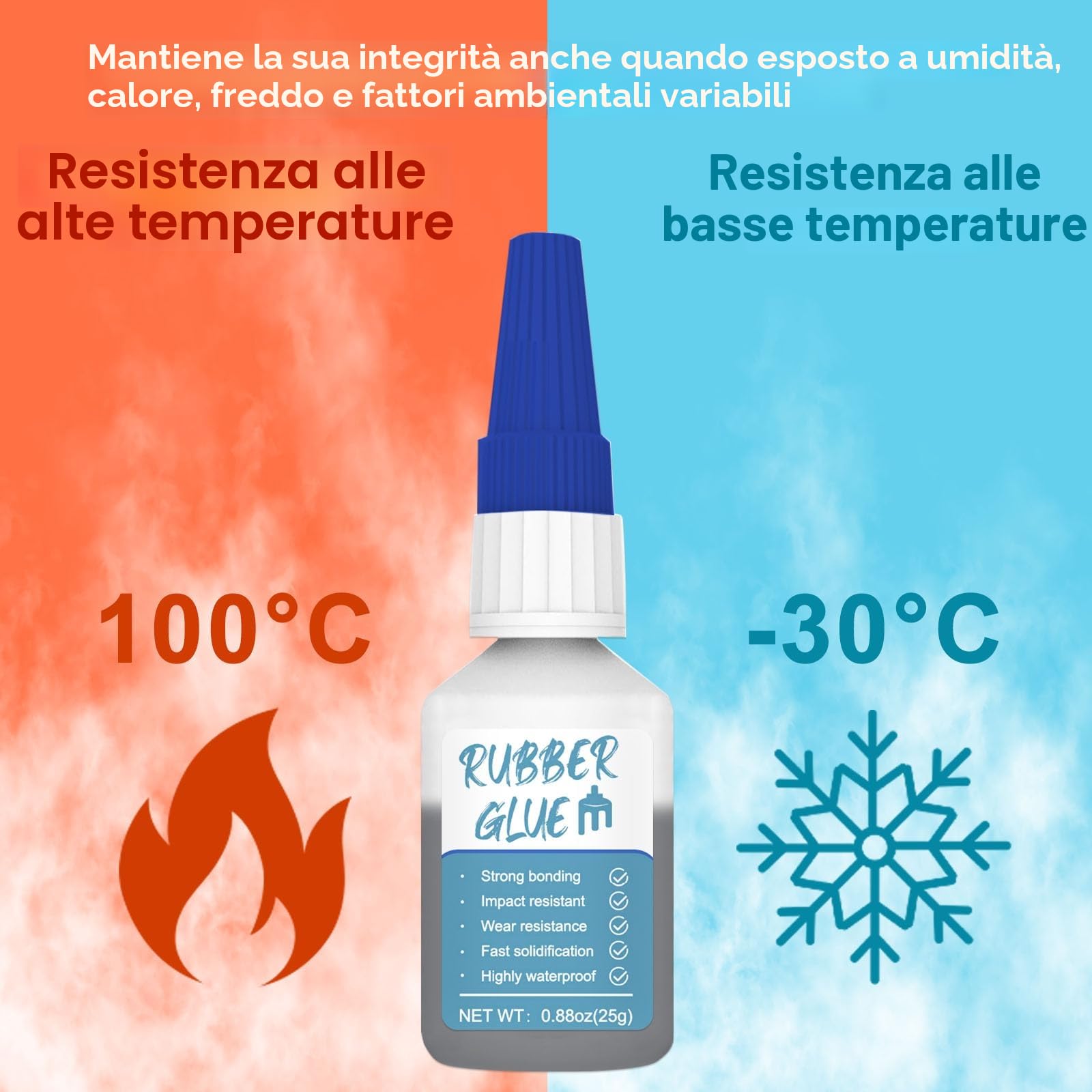 25 g di Colla in Gomma Extra Forte, Impermeabile per Pneumatici, Cinture, Stivali, Lavori di Bricolage