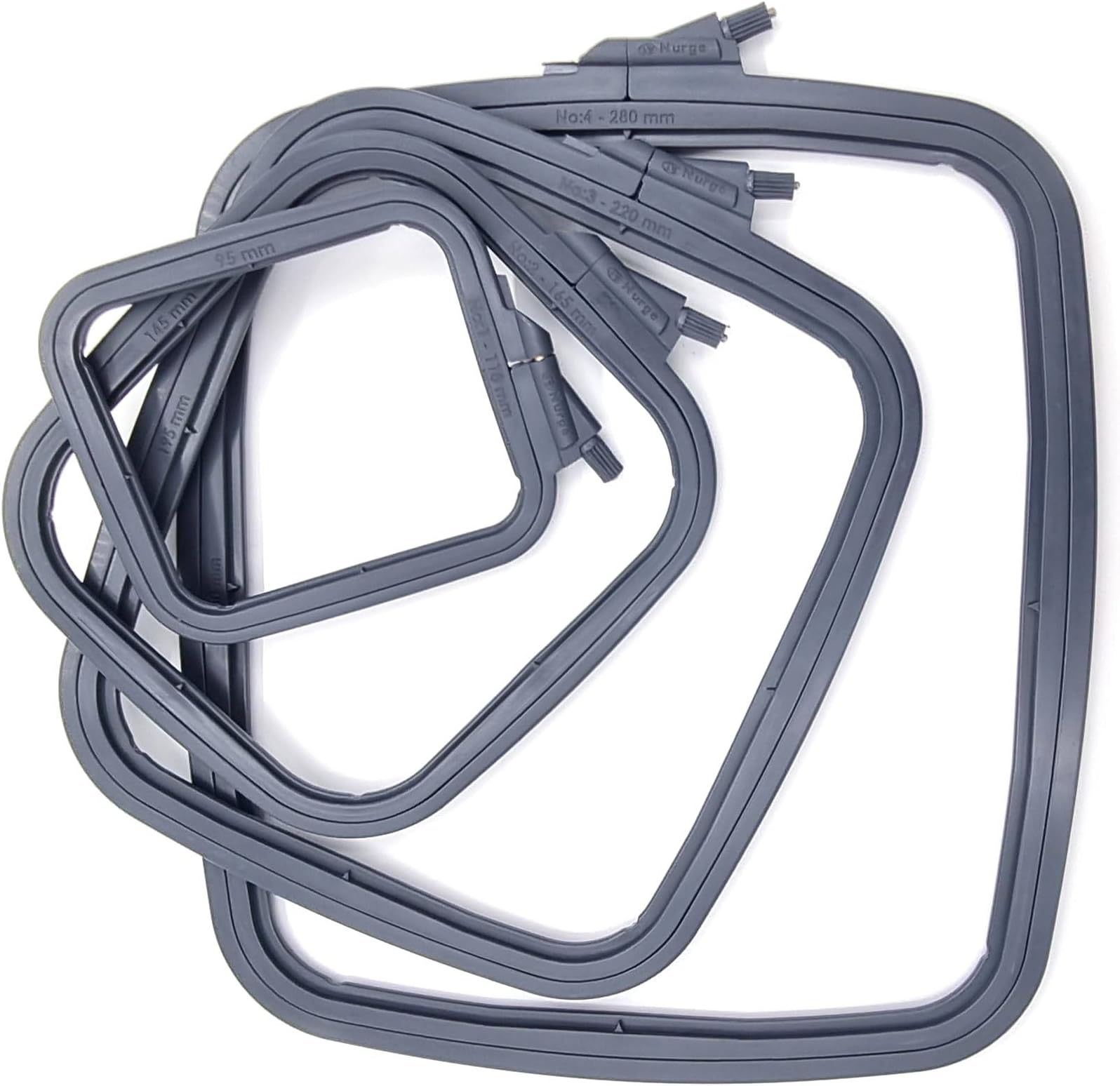 Nurge Anthracite 4 Pcs Set Plastic Square Embroidery Hoop, Cross Stitch Hoops, Punch Needle Hoop , DIY Craft Sewing,ABS Plastic Embroidery Hoops