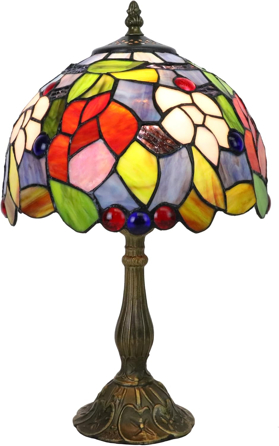 Tiffany Table Lamp, 10" Stained Glass Table Lights for Lounge, Exquisite Floral Restaurant Decorative Lights, Bedroom Bedside Lamp, Gift Lights