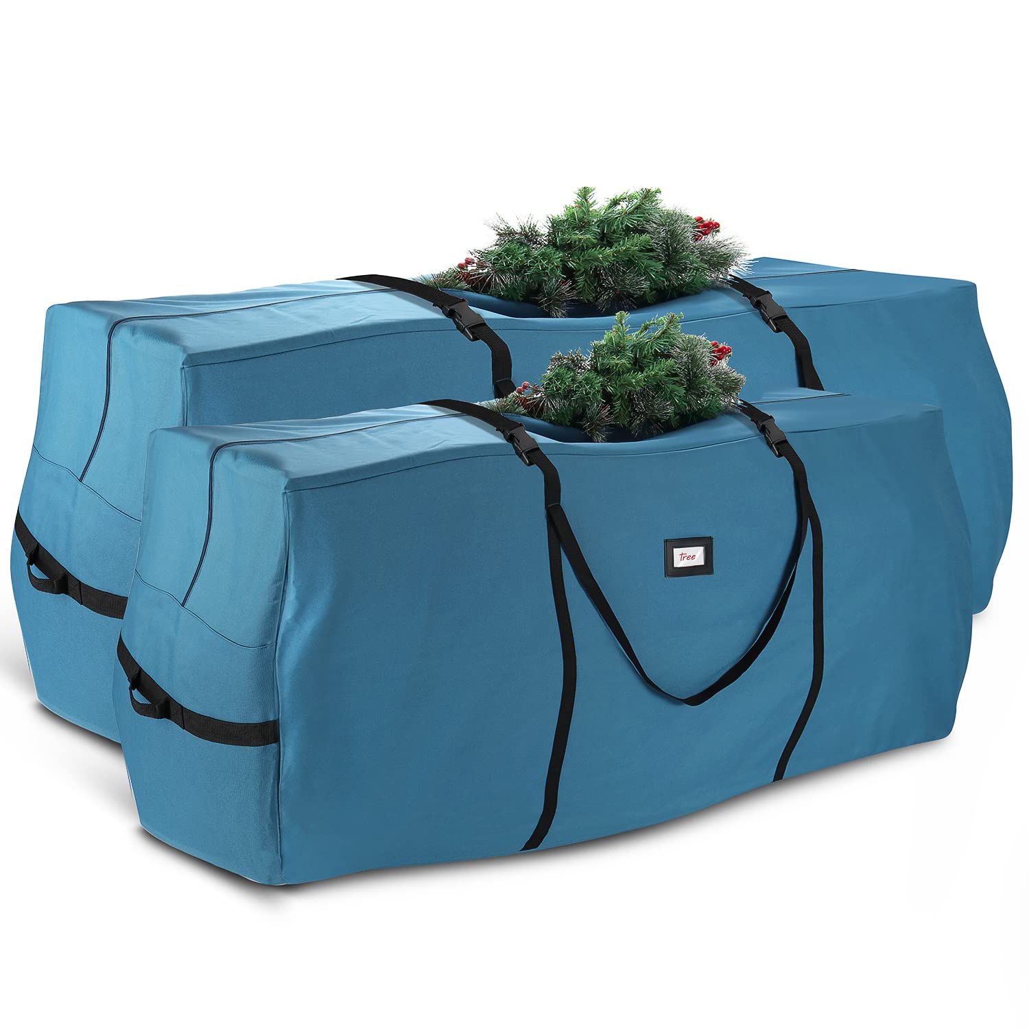 Hearth & Harbor Christmas Tree Storage Bag with Handles & Dual Zipper, Set of 2 (7.5 ft. & 9 ft.), Blue, 600d Oxford, 7.5 + 9 FT - Image 2