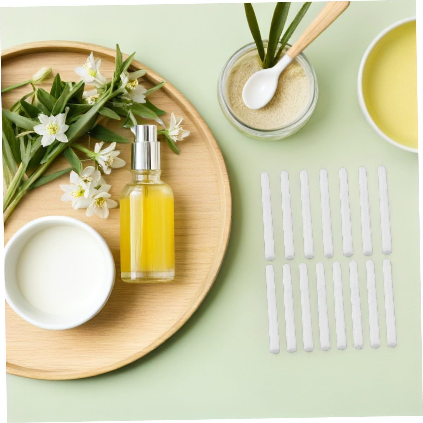 Zerodeko Bastoncini di Cotone Assorbente per Diffusore di Oli Essenziali, Set da 15 Pezzi per Aromaterapia senza Fiamma, Bastoncini Volatili Sostituibili per Profumazione Ambientale Sicura