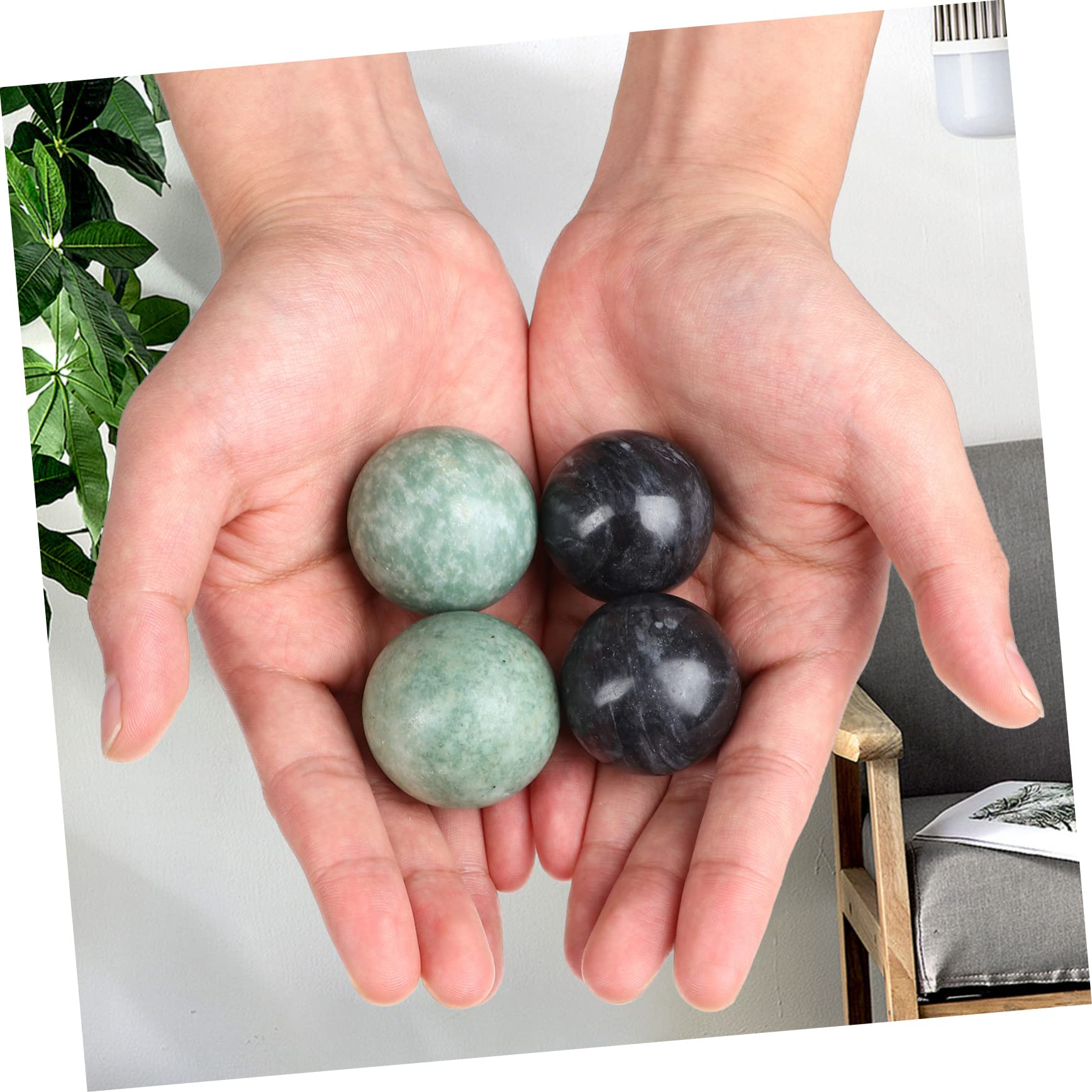 Bolas de Mármol Redondas 2 Juegos para Masaje de Manos