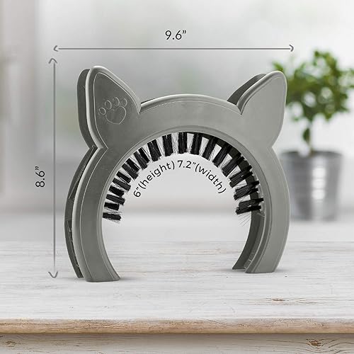 Miniatura 4 de Puerta interior para gatos, puerta de mascotas para gatos, puerta de gato oculta bandeja de arena, puerta para gatos con cepillo, se adapta a gatos