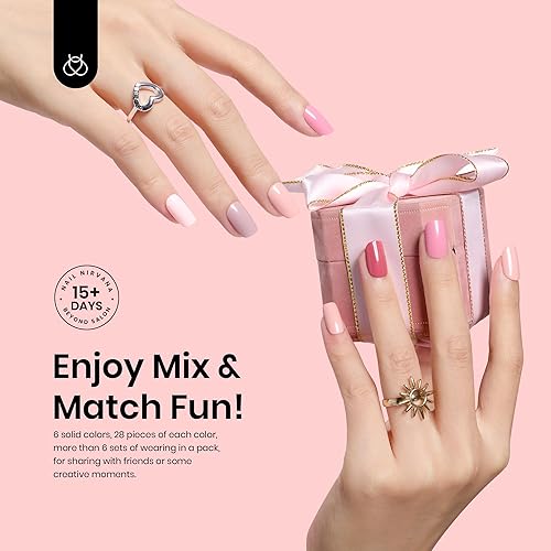 Miniatura 8 de Beetles Jelly - Juego de 6 esmaltes de uñas de gel neutros transparentes, blanco lechoso, rosa nude, kit de esmalte de gel y uñas postizas a presión