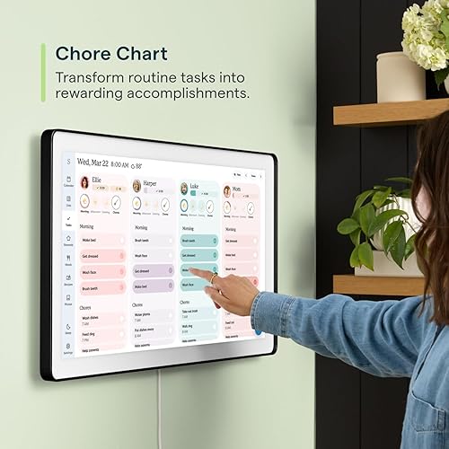 Vista 4 de Skylight Calendar Max: 27-Inch Smart Digital Calendar & Chore Chart, Family Organizer with Interactive Touchscreen Display – Wall Mountable in
