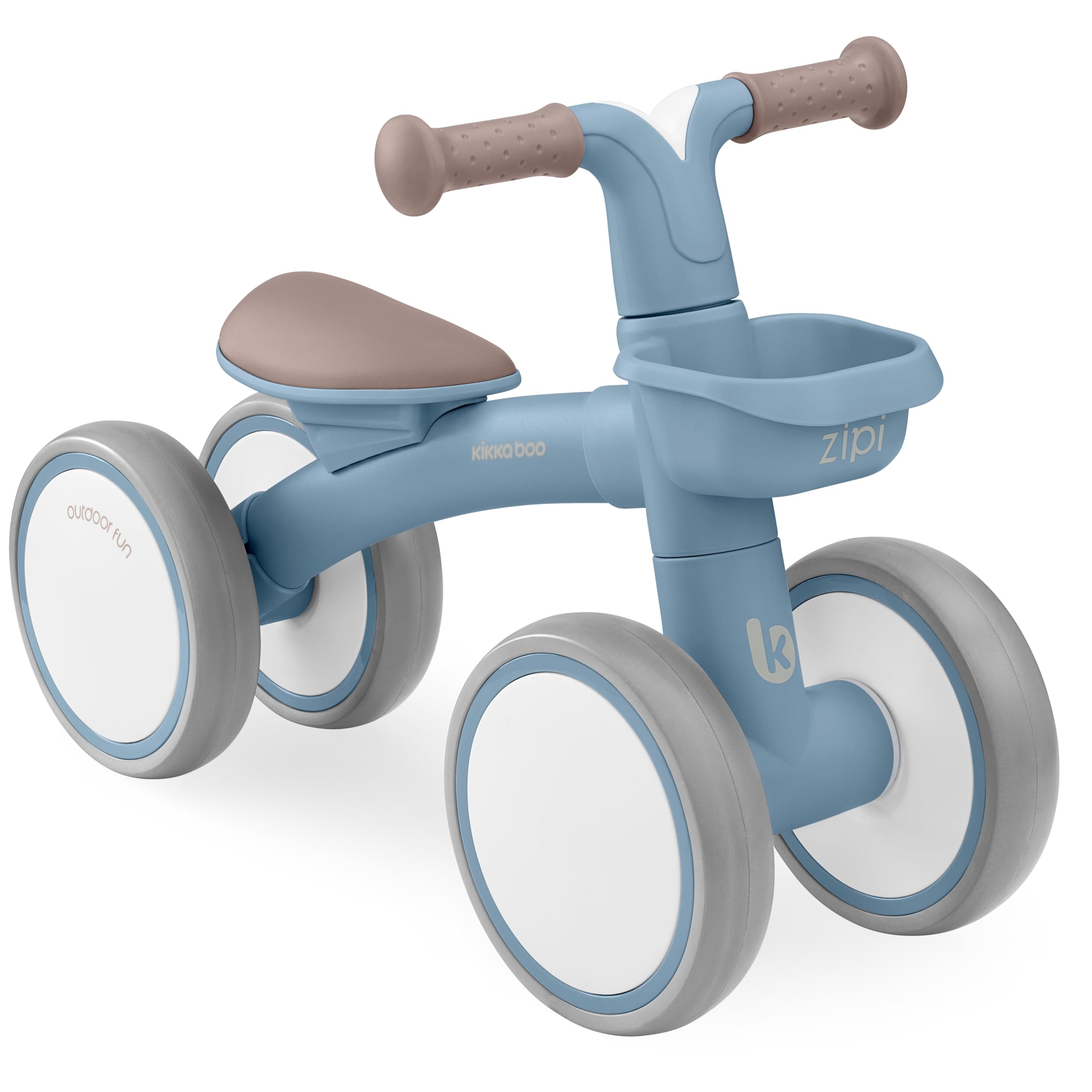 KikkaBoo Bicicleta Sin Pedales ZIPI, Correpasillos Bebé 1 Año y Niños 2-3 Años, Bicicleta Equilibrio con Canasta, Ajustable, Juguete Regalo, Blu