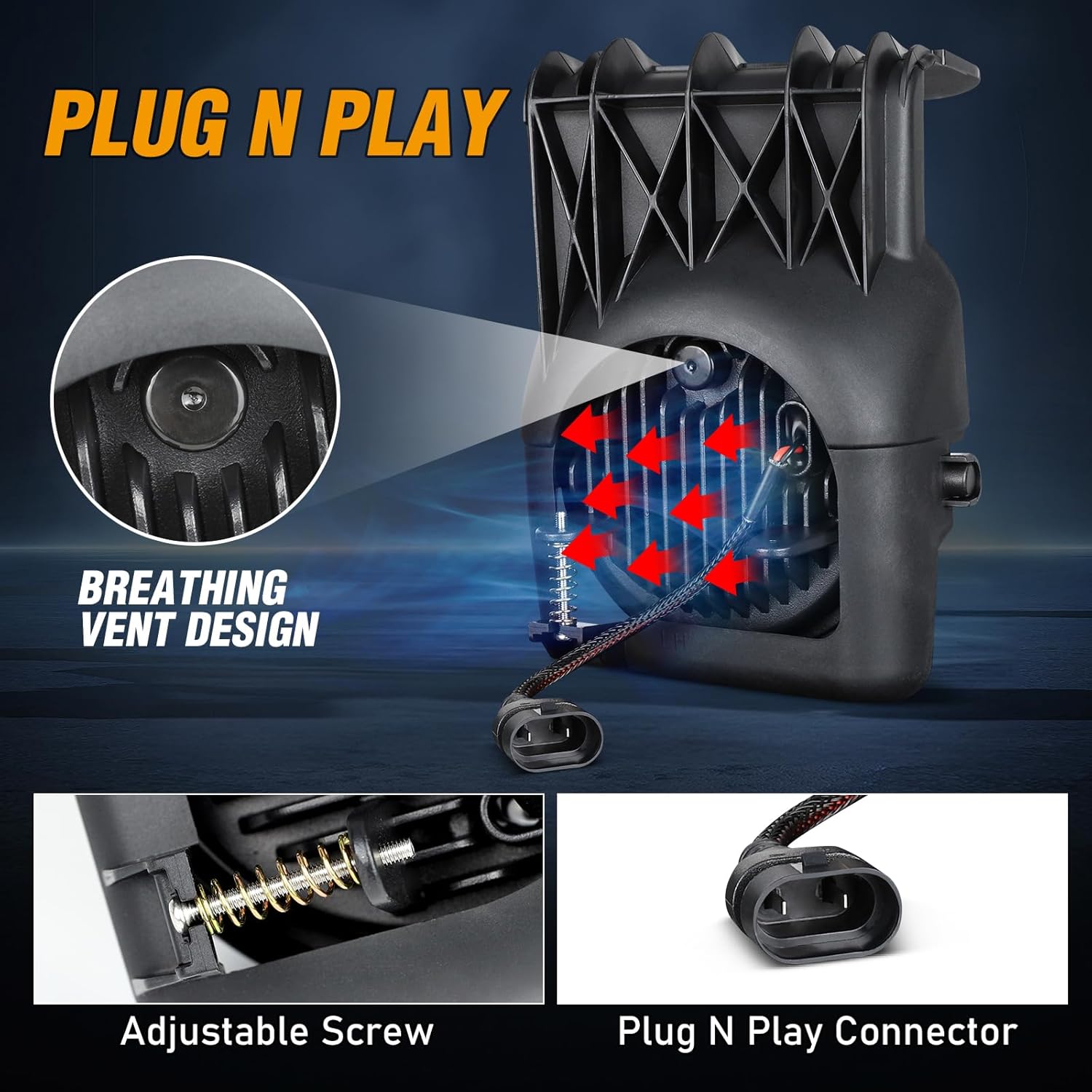 OPP ULITE Led Fog Lights for GMC Sierra 1500 2500 3500 2003-2006, Heavy Duty Pickup Bumper Plug N Play Driving Fog Light Replacement, 2PC Pack, Black