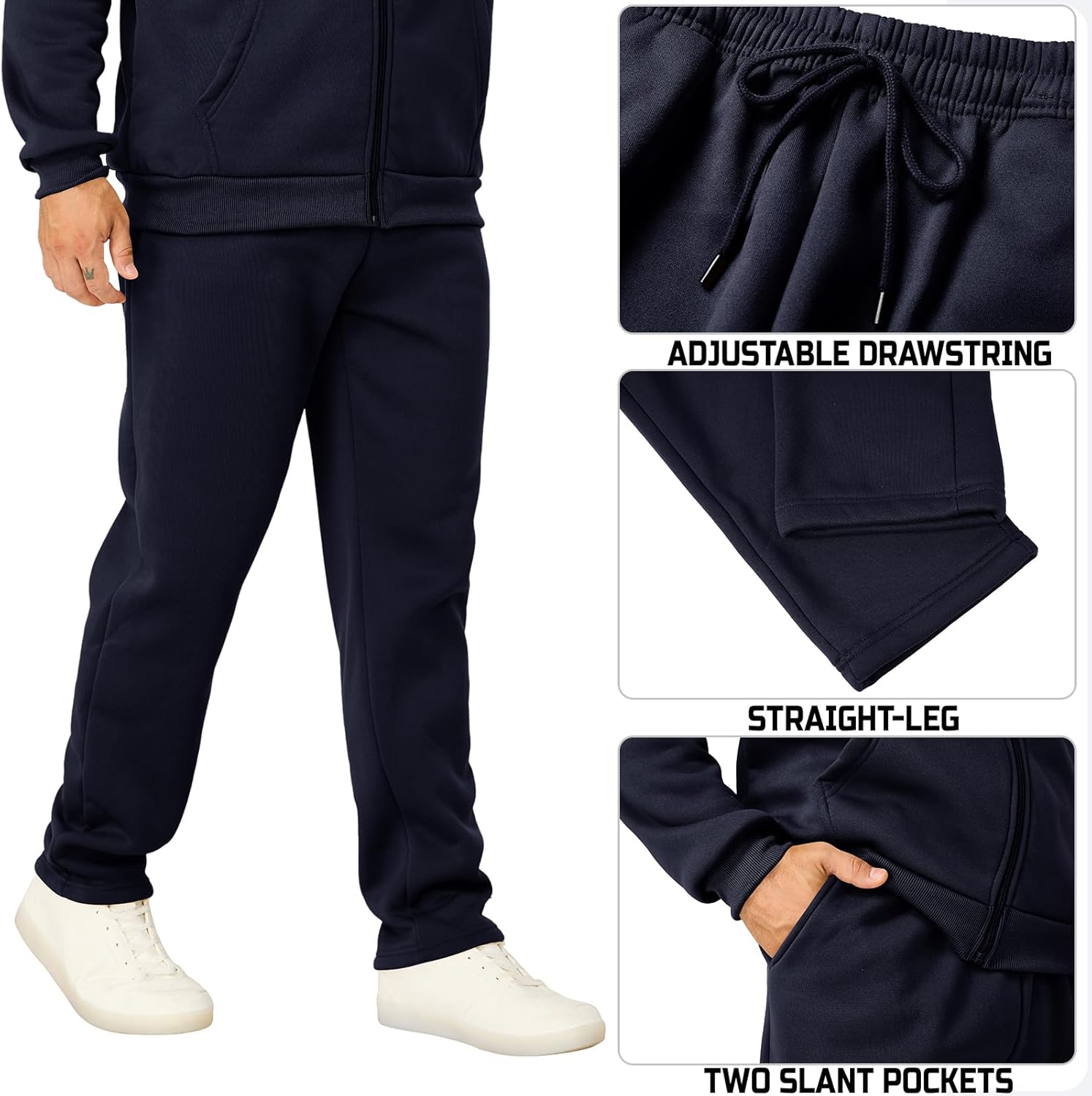 Men's Tracksuits Casual Sweatsuit 2 Piece Full Zip Sweatshirt and Sweatpants Set Athletic Jogging Suit - Image 6