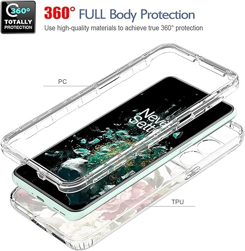 Miniatura 3 de Funda para teléfono para OnePlus 10T 5GOnePlus Ace Pro, CPH2415 con protector de pantalla de vidrio templado, bonito patrón floral transparente de