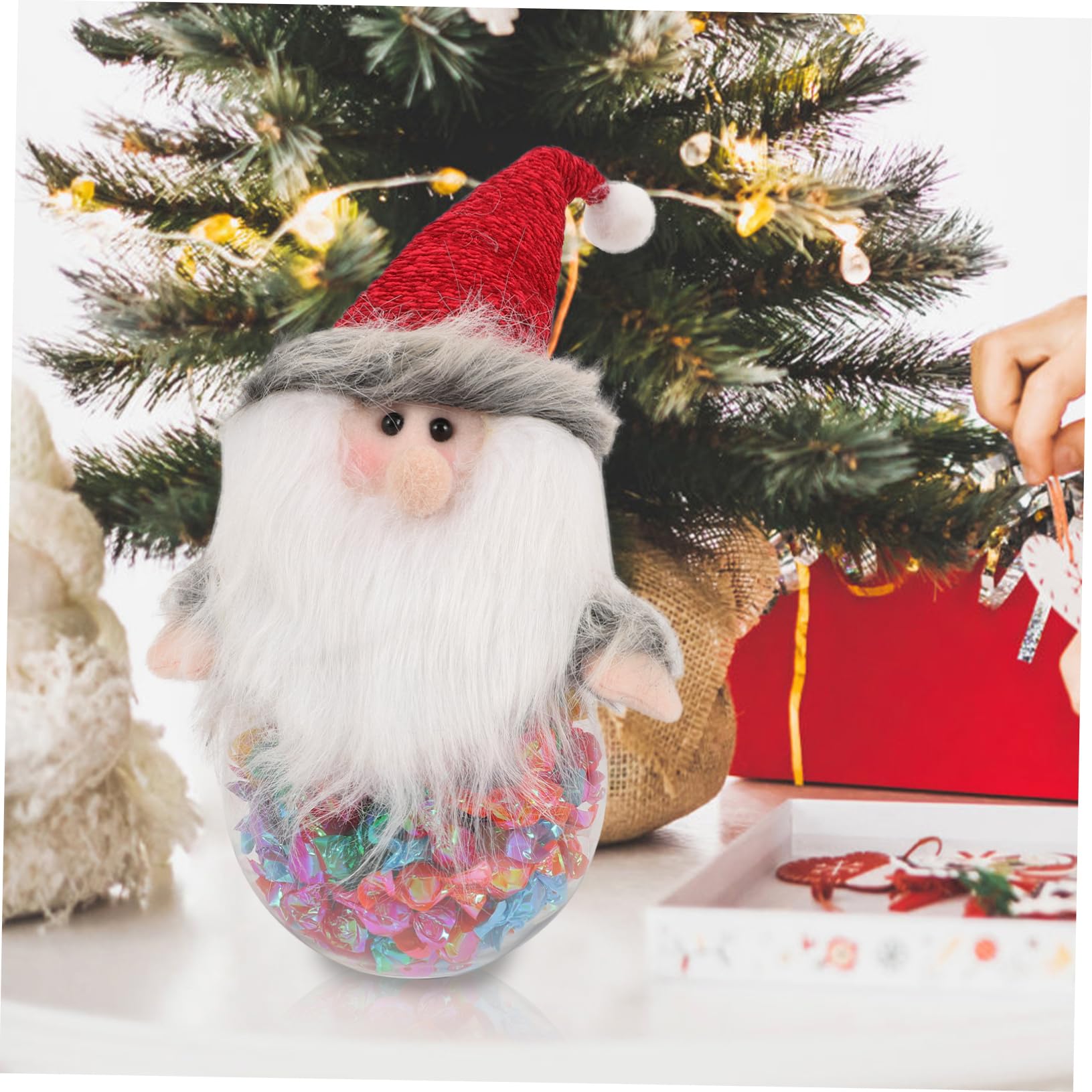 NUOBESTY 3pezzi Scatola Decorativa Natale Forma Natale Contenitore Trasparente Per Caramelle e Dolciumi Perfetta Per Feste e Celebrazioni Natalizie