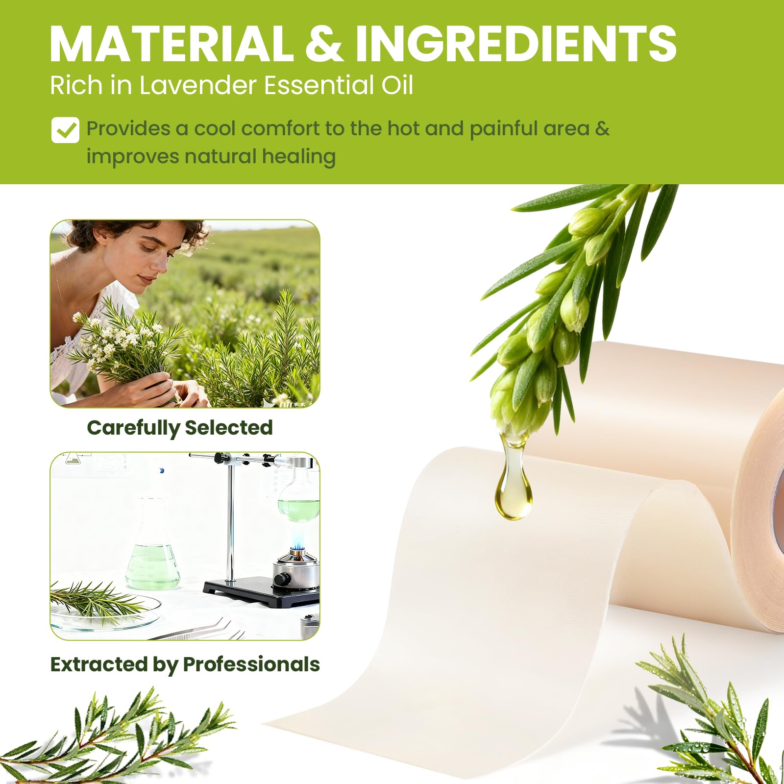 Bukihome Hydrocolloid Roll (6,5cm x 5m) - Apósitos hidrocoloides rollo autoadhesivos para ampollas, quemaduras y cuidado del acné, se cortan a medida, ultraabsorbentes e impermeables