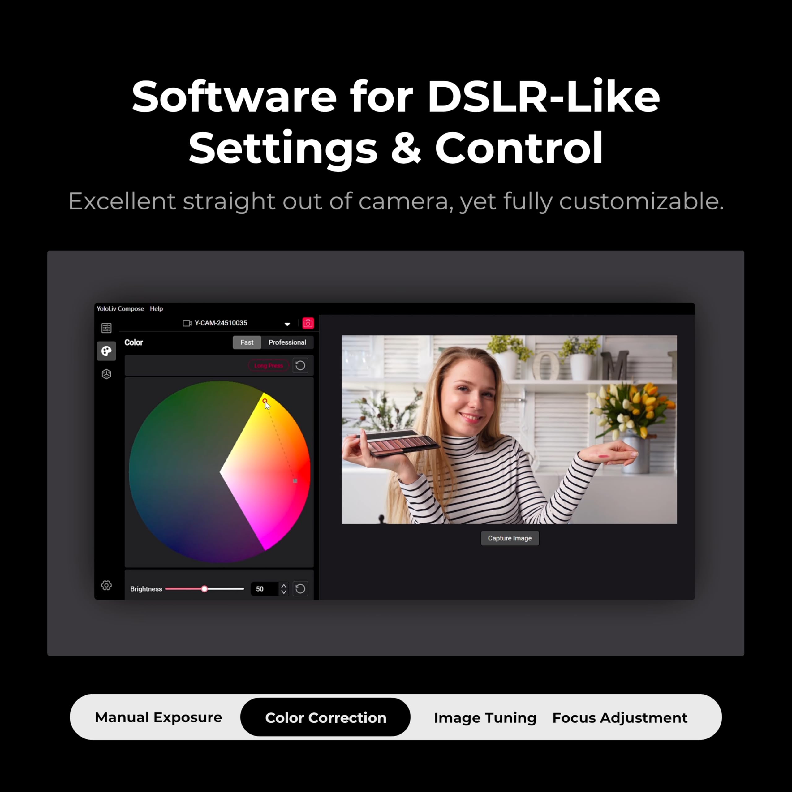 YOLOLIV YoloCam S3, 4K Streaming Webcam,1/1.3" Sensor, PDAF Autofocus, Uncompressed 4K, 4X Zoom, for Creators, Streamers, Podcasters, Meetings, Video Calls(for Mac/PC)