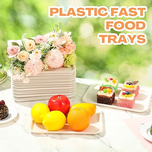 Vista 11 de Sintuff 20 bandejas plásticas de arte coloridas bandejas de almuerzo de comida rápida, manualidades a granel, organizador de servicio sensorial