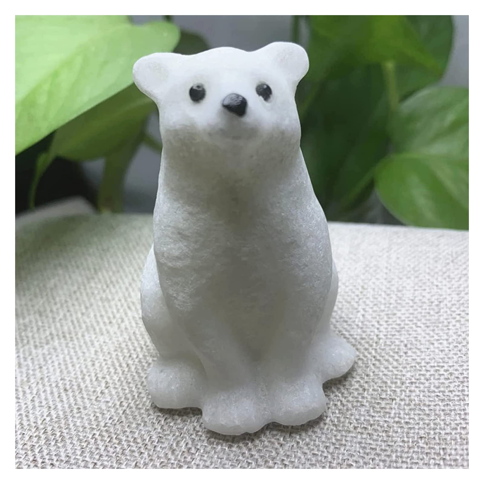 Amazon.co.jp: 像彫刻工芸品天然石シロクマ像クリスタルと石ナチュラル
