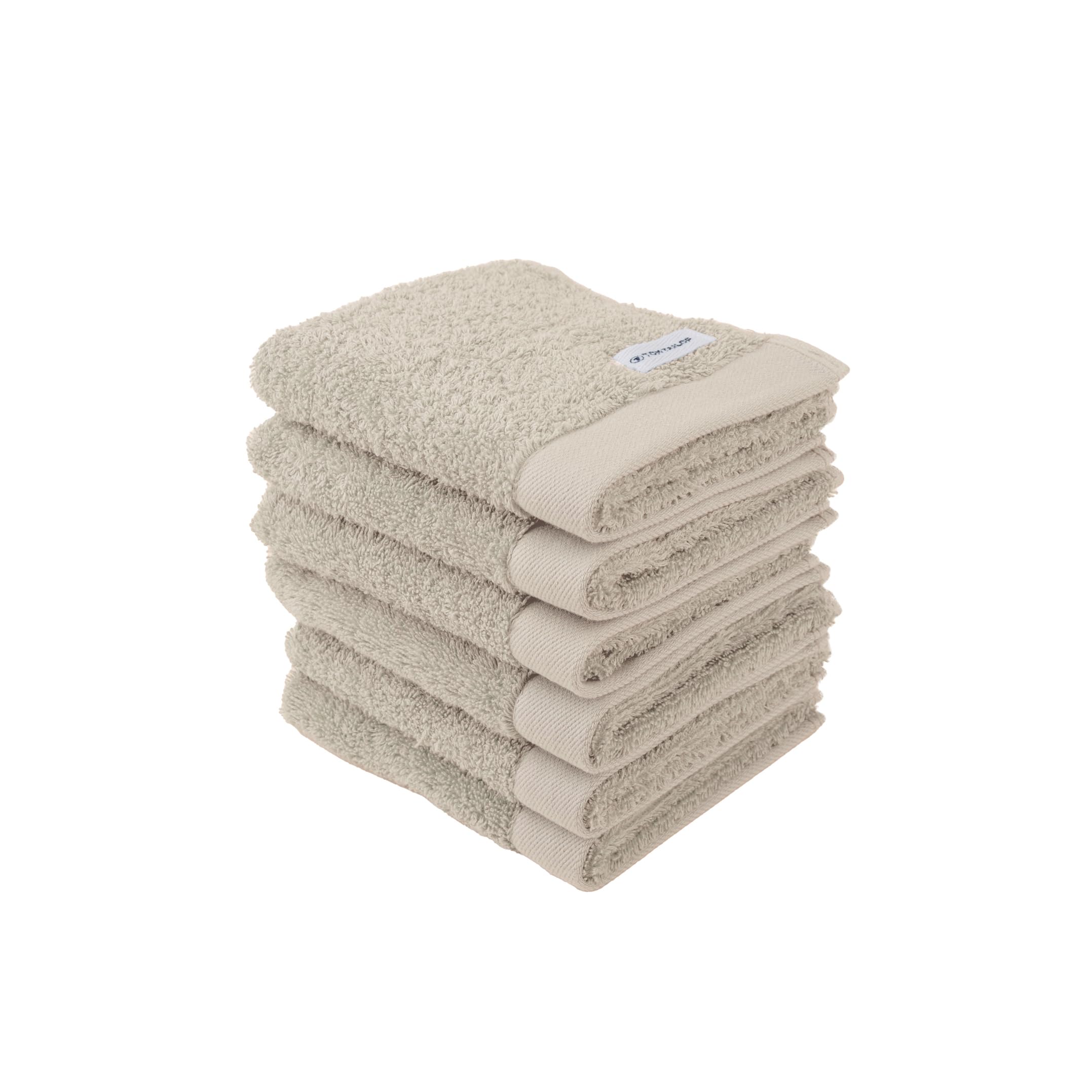 Klaus Herding GmbH Tom Tailor Guest Towels, Set of 6, 30 x 50 cm, 100% Cotton/Terry Towels, with Hanger and Label with Logo, Colour Bath Towel Beige (Sunny Sand)