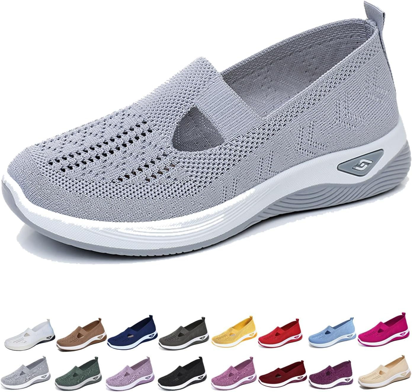 Orthopedic Shoes for Women,Womens Wide Width Breathable Sneaker Comfortable Non Slip on Sneakers Lightweight Arch Support Soft Foam Cushion Women's Woven Diabetic Walking Nurse Shoes
