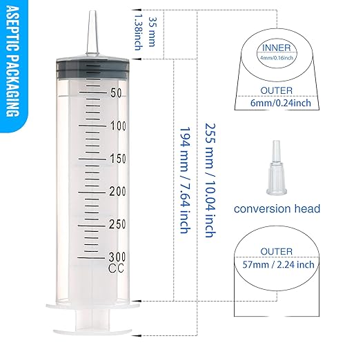 Miniatura 10 de SHAOTONG Jeringas de 6.8 fl oz con tubo de 40 pulgadas y adaptador de punta, para alimentar mascotas, recarga de líquidos, líquido de aceite de