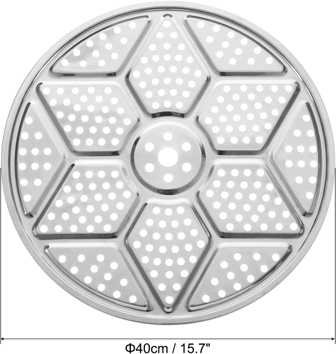 uxcell Stainless Steel Steamer Rack, 15.7 Inches Pot Steaming Tray Thicken Pressure Cooker Canning Racks for Steamer Cookware Pressure Cooker, Silver Tone 15.7 Inch 1