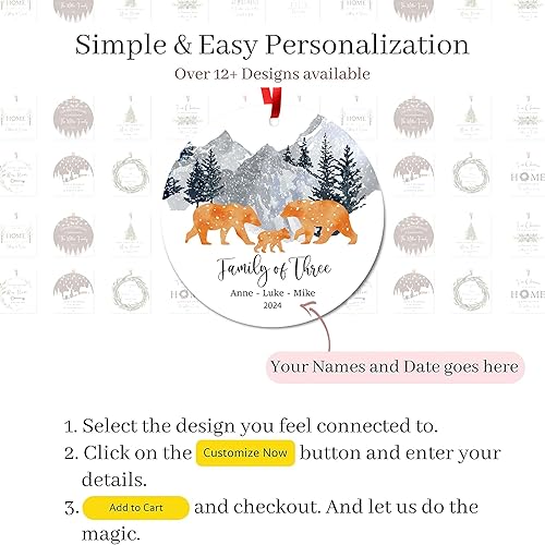 Miniatura 4 de Adorno de compromiso de primera Navidad, adorno de compromiso 2023, regalos para parejas, decoración de árbol de Navidad, adorno de metal de 3.50