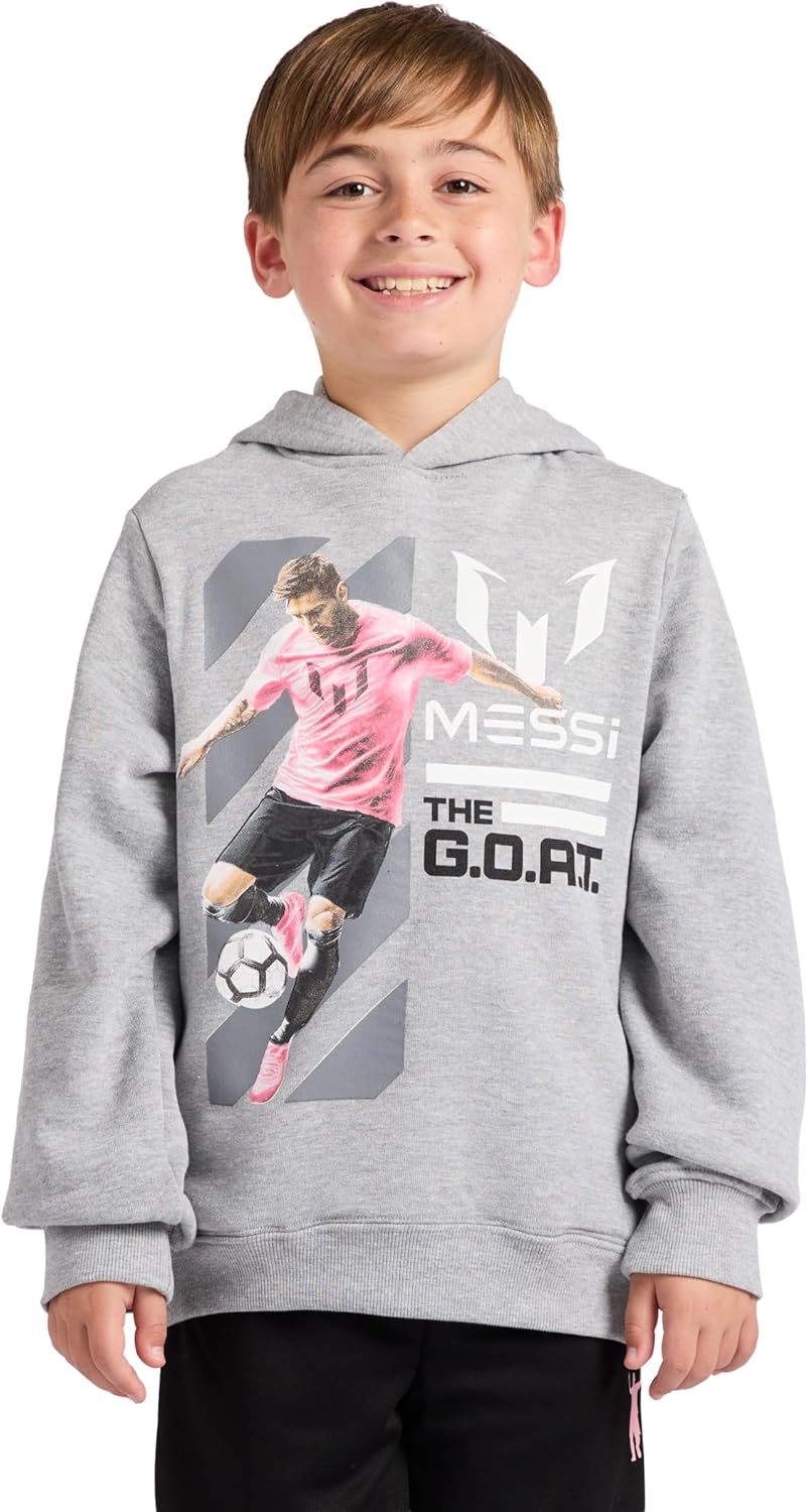 Messi boys Lifestyle Long Sleeve Sweatshirt, Standard Fit Hoodie Sweatshirt, Comfortable