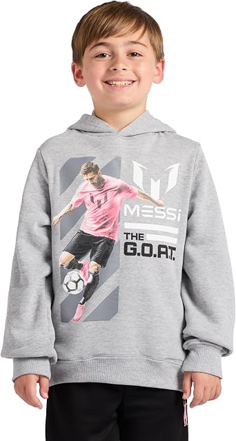 Messi Boys Lifestyle Long Sleeve Sweatshirt, Standard Fit Hoodie Sweatshirt, Comfortable