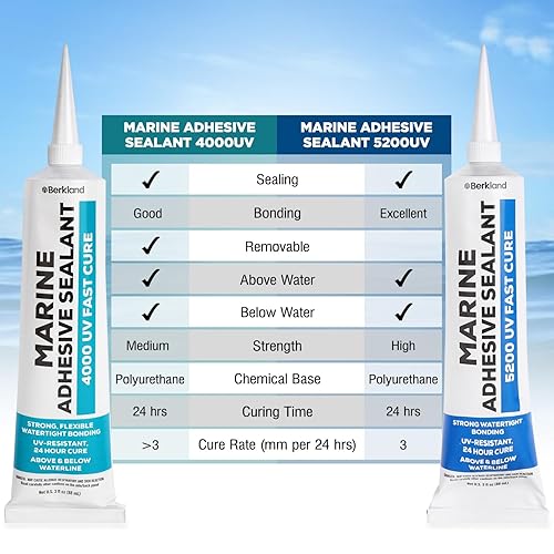 Miniatura 8 de Sellador Adhesivo Marino de 3 oz 40004200 Curado Rápido UV (Blanco) - Semi-Permanente, Unión y Sellado Flexible - Resistente a UV, Arriba y Abajo de