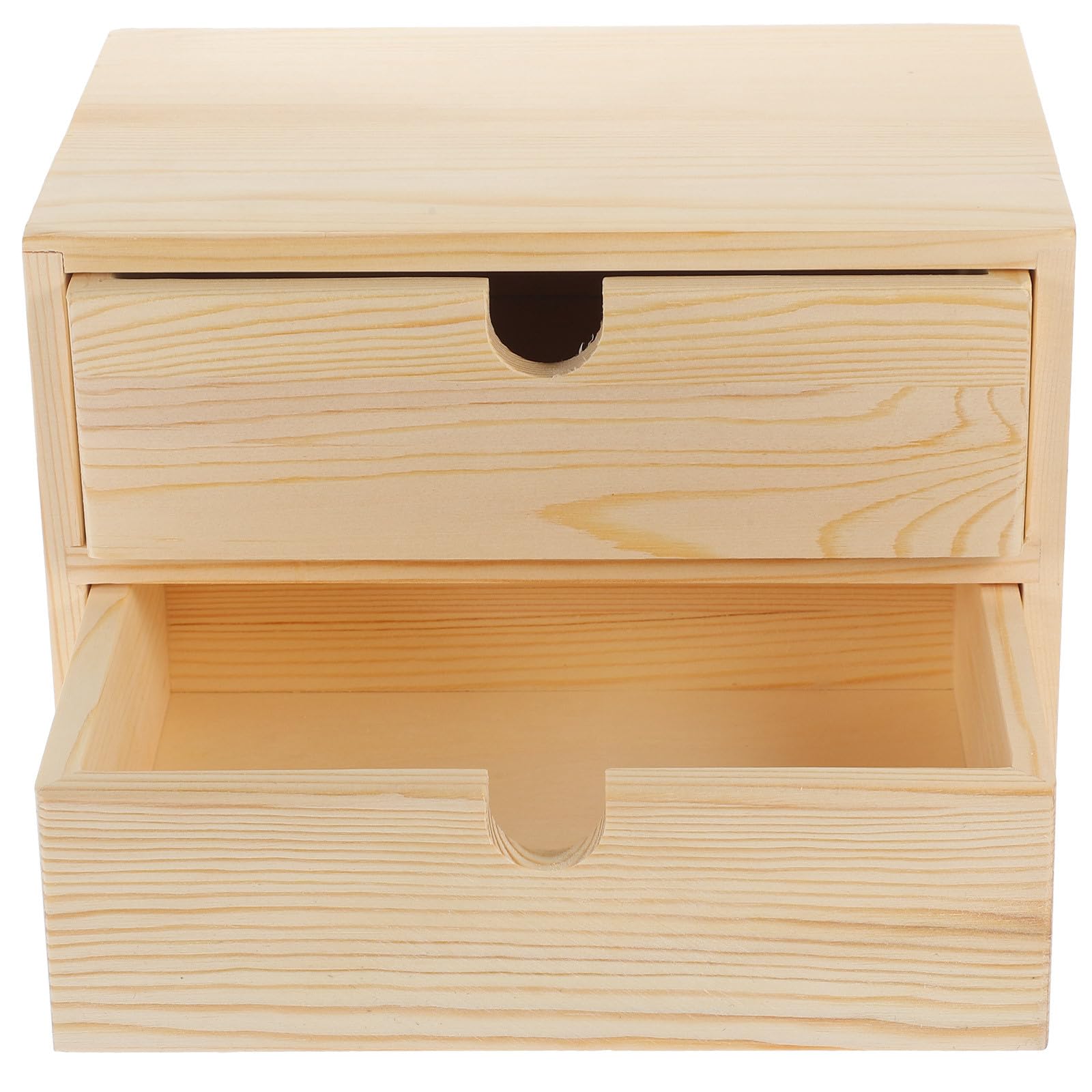 iplusmile Cassettiera in Legno Compatta con Cassetti per Gioielli e Ufficio Organizer da Scrivania Vintage Due Scatola Portaoggetti Multifunzione per Casa Camera e Bagno
