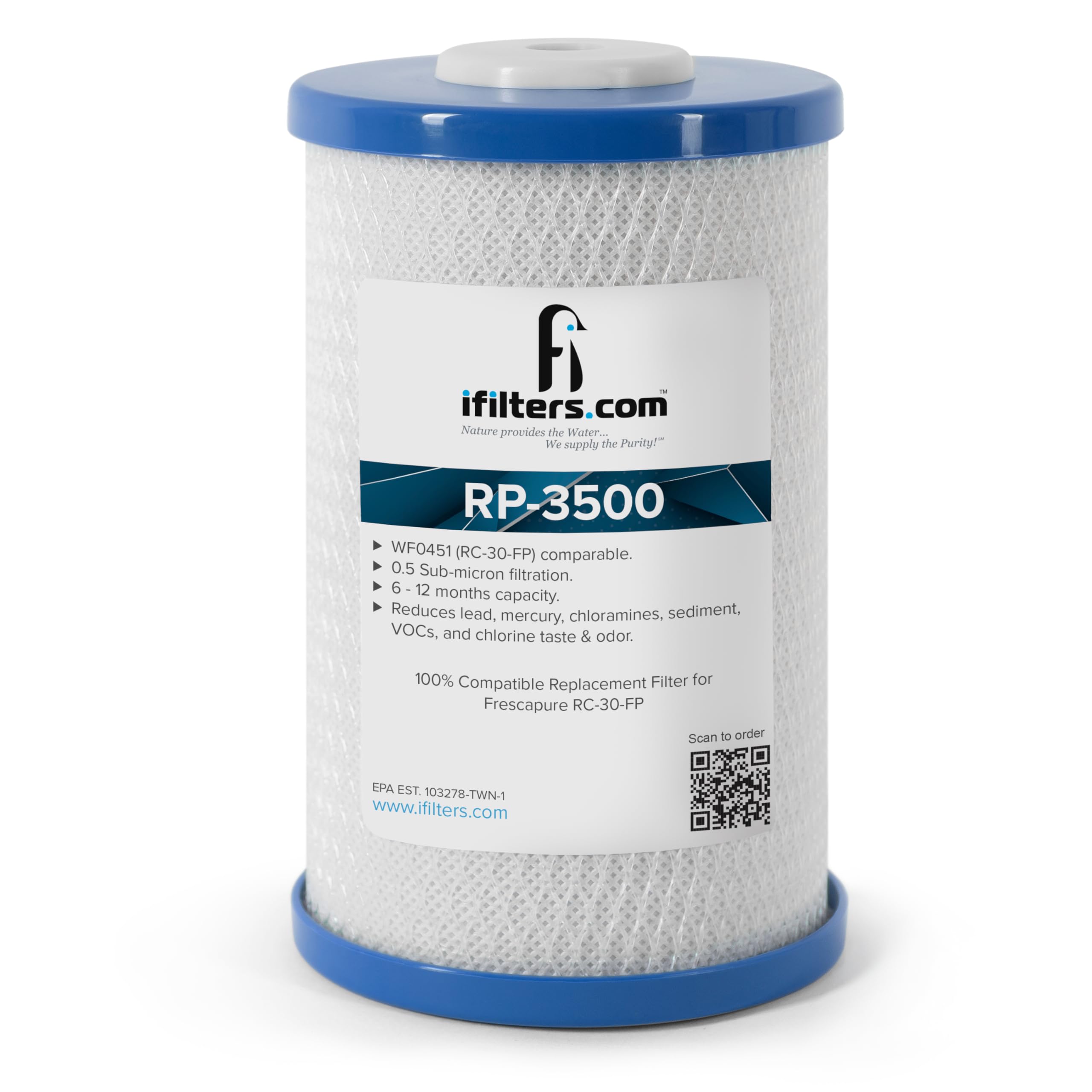 iFilters RP-3500 Carbon Block Replacement Cartridge