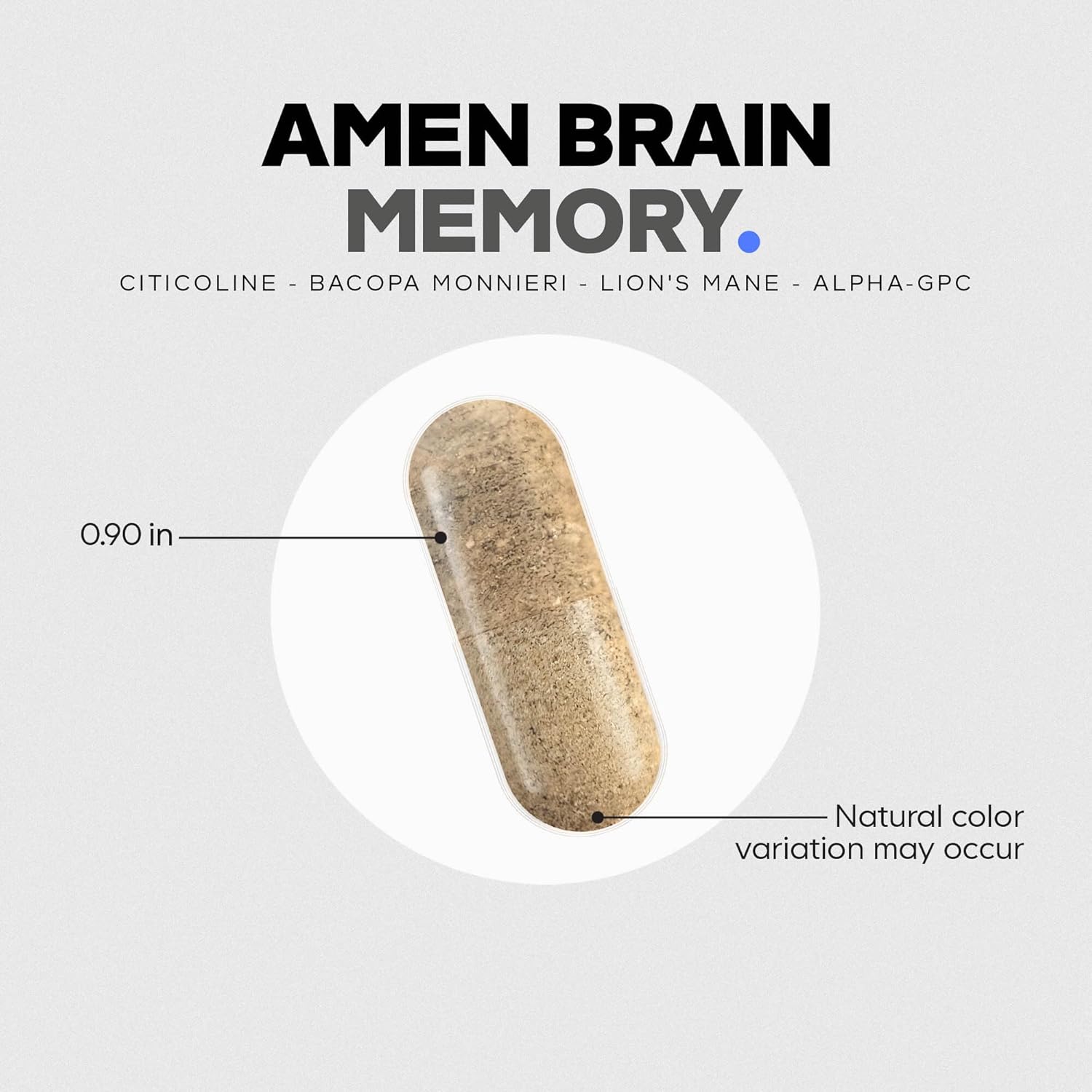 Amen Brain Memory Supplement- Bacopa, Lion’s Mane, Alpha-GPC, Citicoline, Phosphatidylserine, Rhodiola, Ginkgo, BioPerine, Huperzine A - NSF Certified Cognition & Mind Vitamins, Non-GMO - 60 Capsules - Image 8
