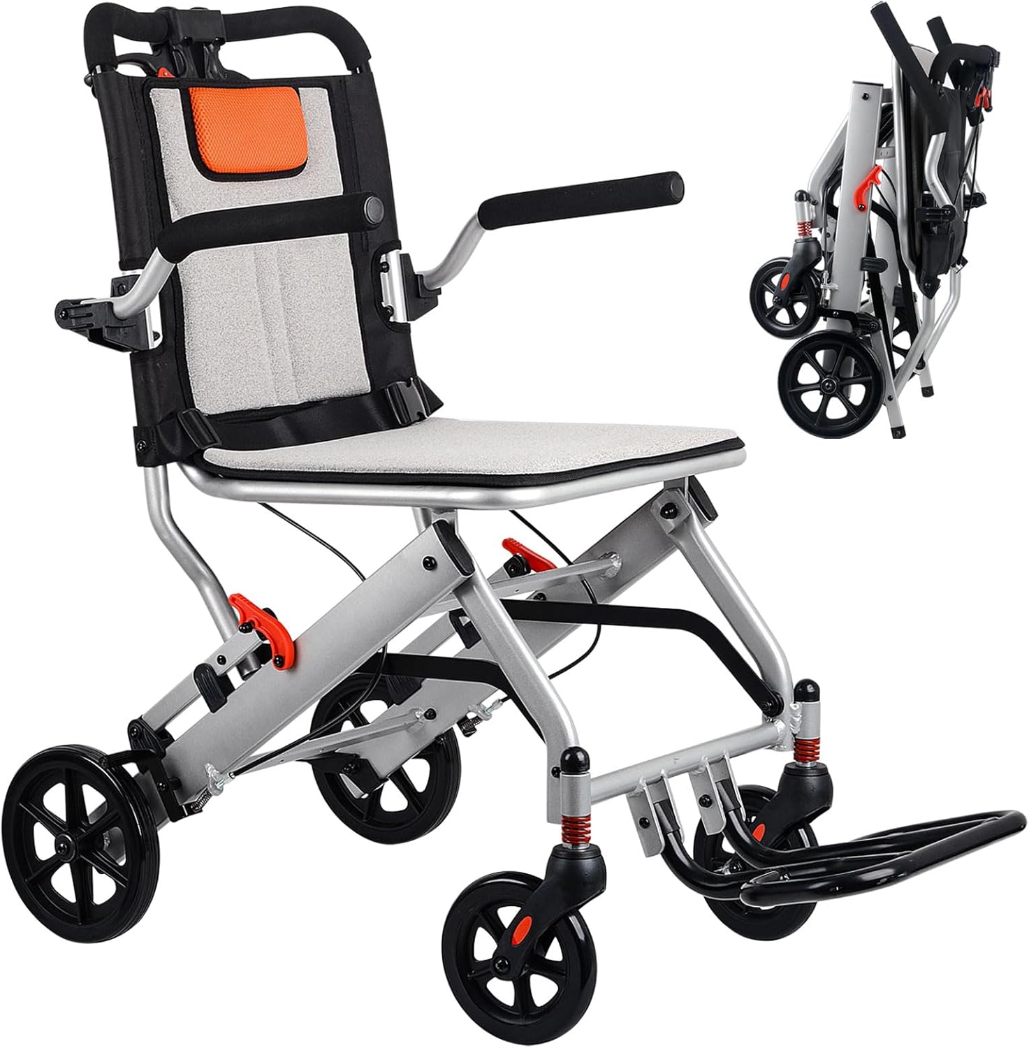 Mujocooke New Transport Wheelchair Lightweight Foldable