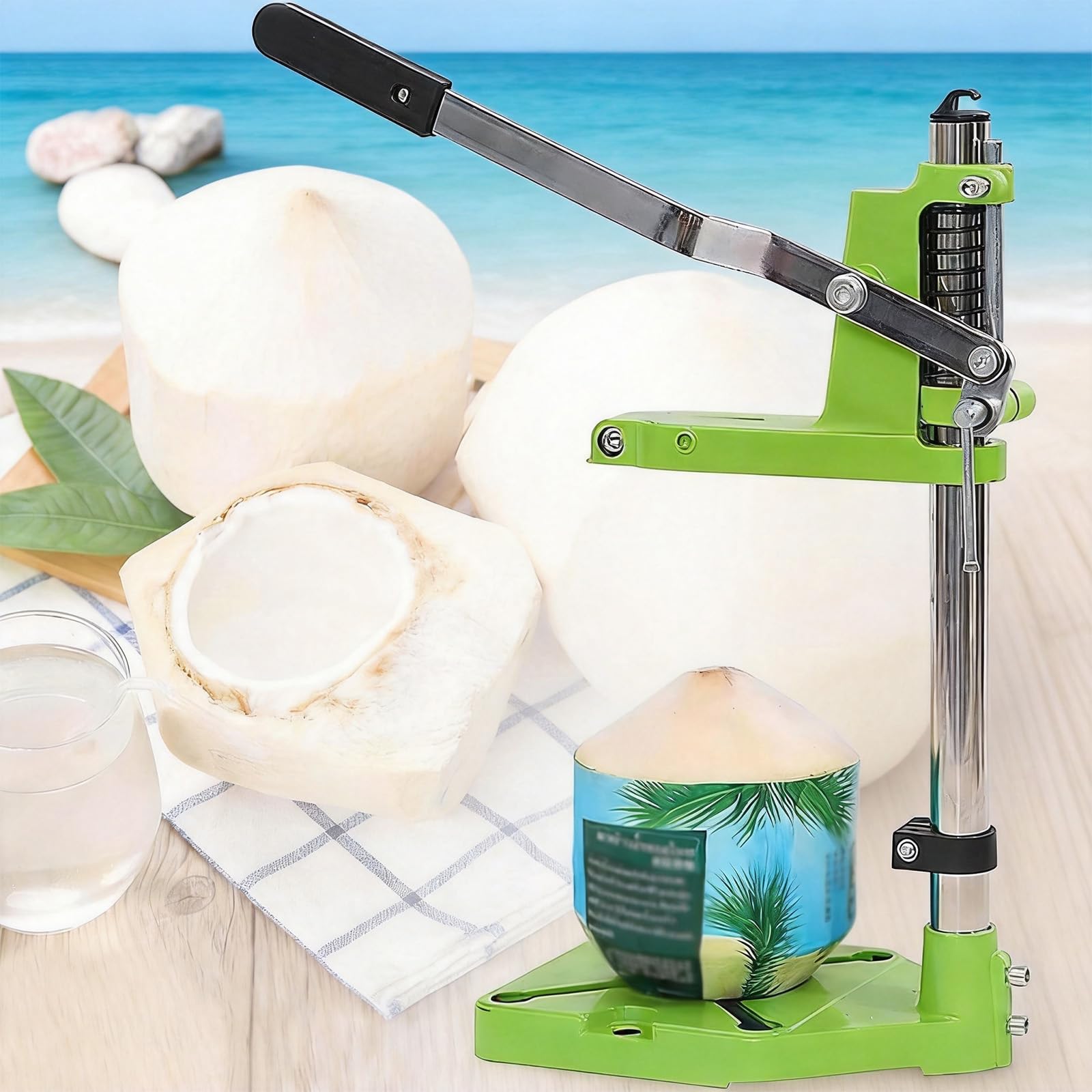MYFTNP Manual Coconut Opening Tool, Coconut Hole Opener, Opening Diameter: 0.85cm, Adjustable Height, Opens In 5 Seconds, for Shopping Malls, Supermarkets, Fruit Shops, Hotels