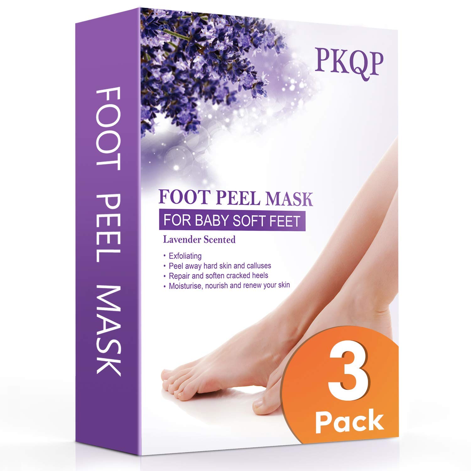 3 Pack Foot Peel Mask-Natural Exfoliation Foot Peel for Dry Dead Skin, Callus, Repair Rough Heels Lavender Foot Masks Make Your Feet Baby Soft