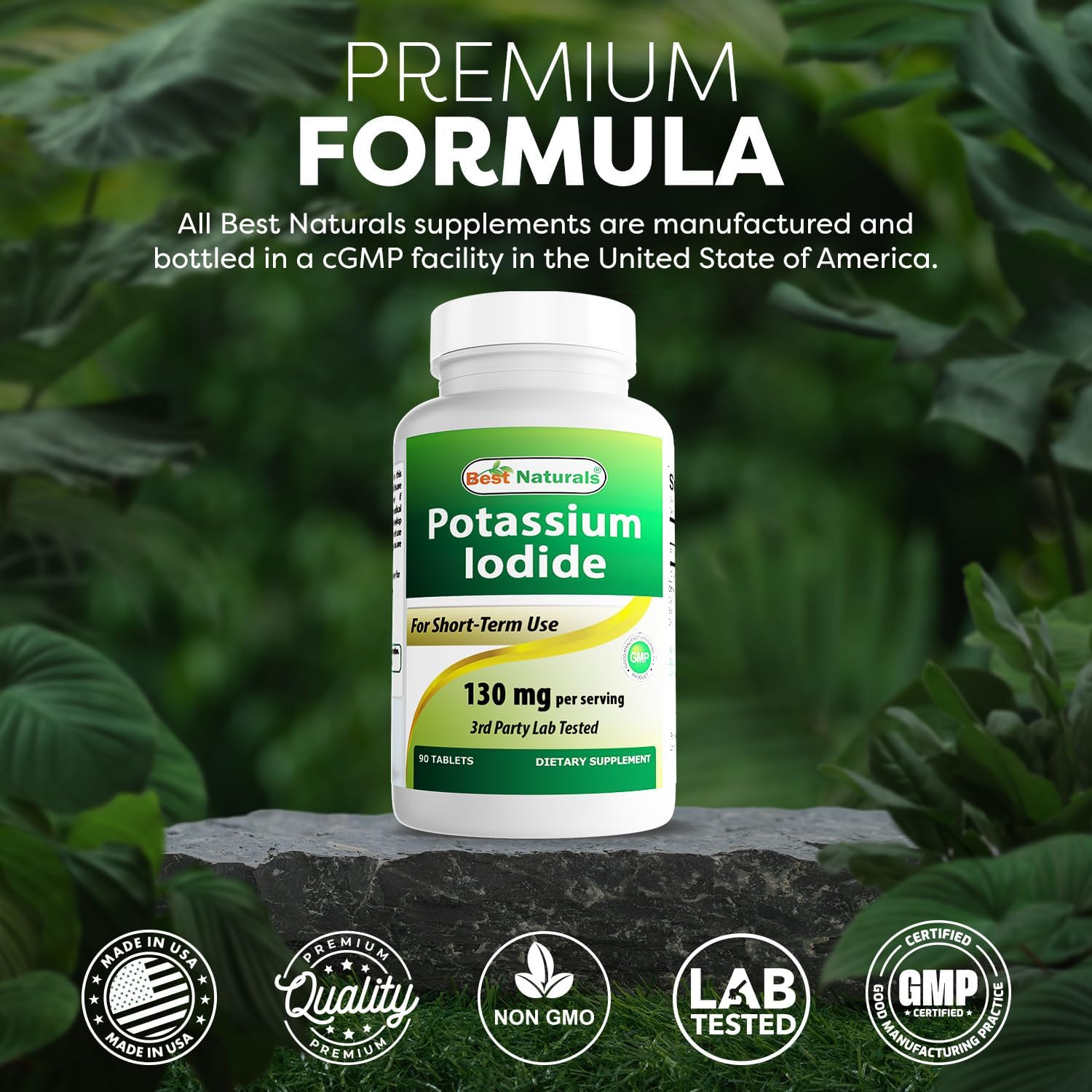 Best Naturals Potassium Iodide 130 mg per Serving - Dietary Supplement, 90 Tablets (3)