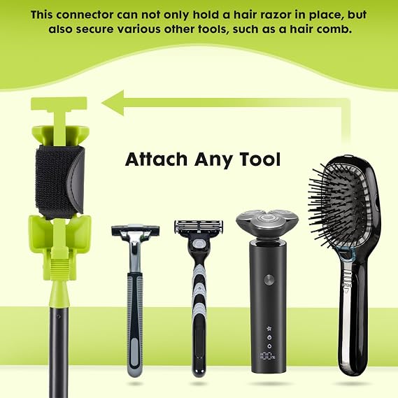 Back Shaver Extension Handle,Razor Extension Handle for Men,Long Handled Razor for Legs and Body,Adjustable Angle Back Trimmer with Telescopic 13-25 Inch Handle, Ideal for Elderly and Self-Care