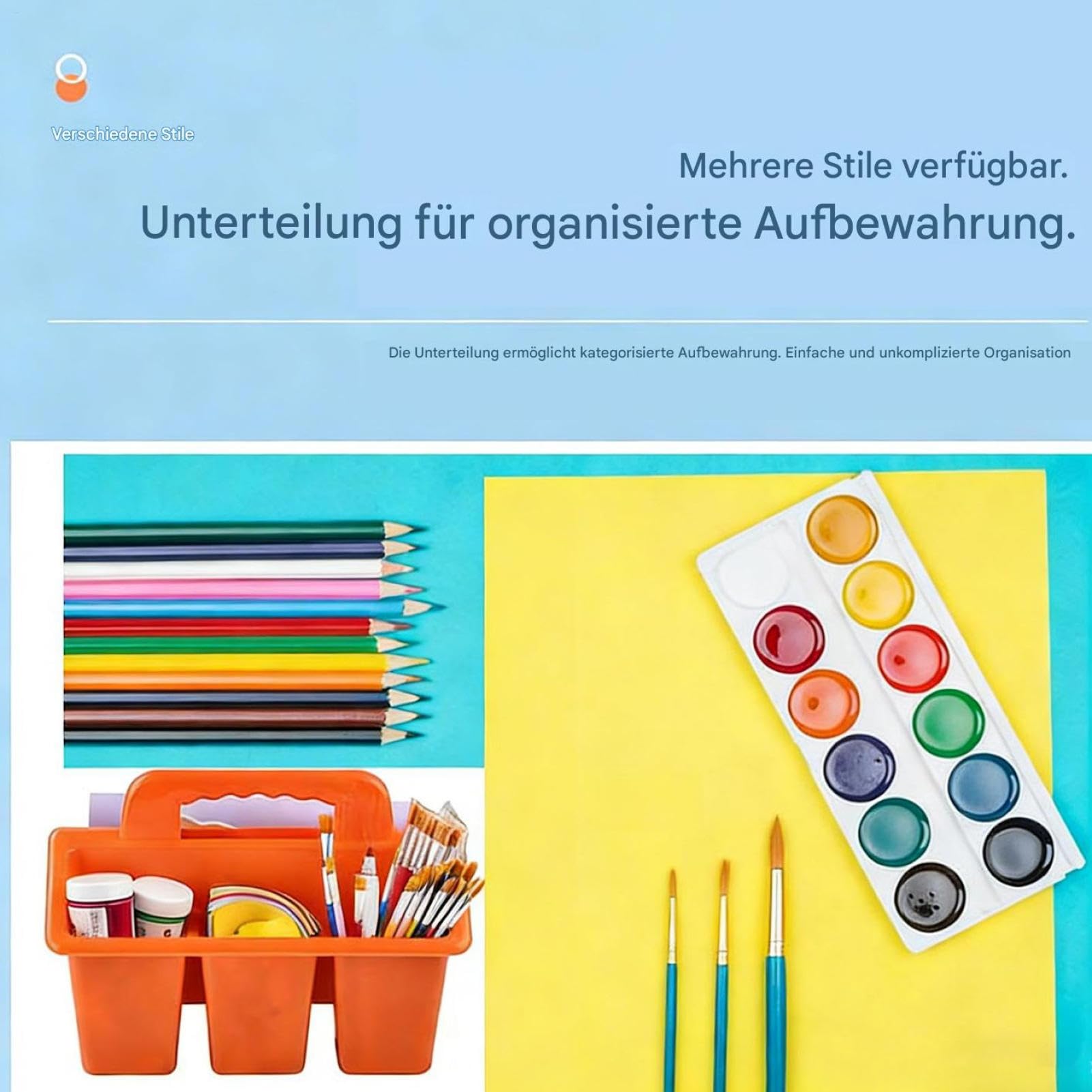 Schreibtisch Organizer Mit Bequemem Griff 6-Teilig | Aufbewahrungskorb Für Schreibtischzubehör Für Bastelbedarf Stifte Malutensilien Schüler Jugendliche Mädchen Schlafzimmer