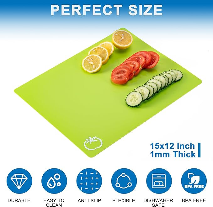 Juego de 5 tablas flexibles de plástico rectangular multicolor miniatura 3