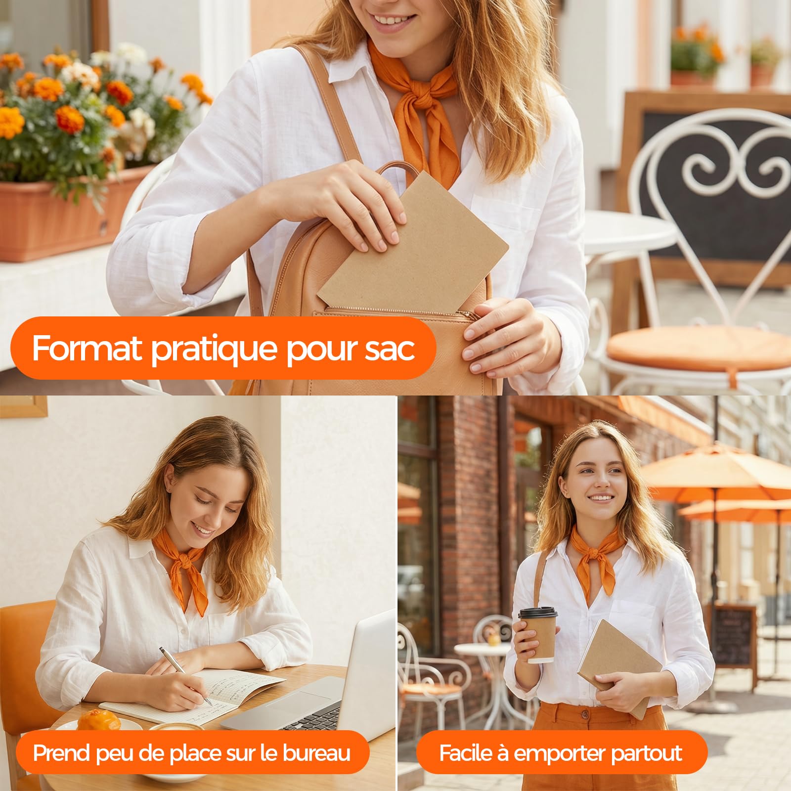 Lot De 50 Carnets Kraft A5, 60 Pages Quadrillées, 21x14 cm, Cahiers Kraft | Couverture Kraft Naturelle, Papier 80 g/m², Pour Écoles, Bureaux, Classes, Ateliers, Notes, Croquis, Réunions Et Devoirs